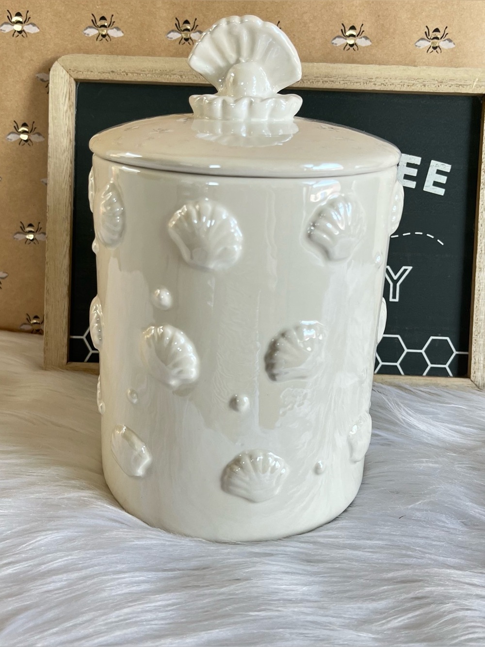 Coastal-themed Iridescent Home Decor Kitchen Canister